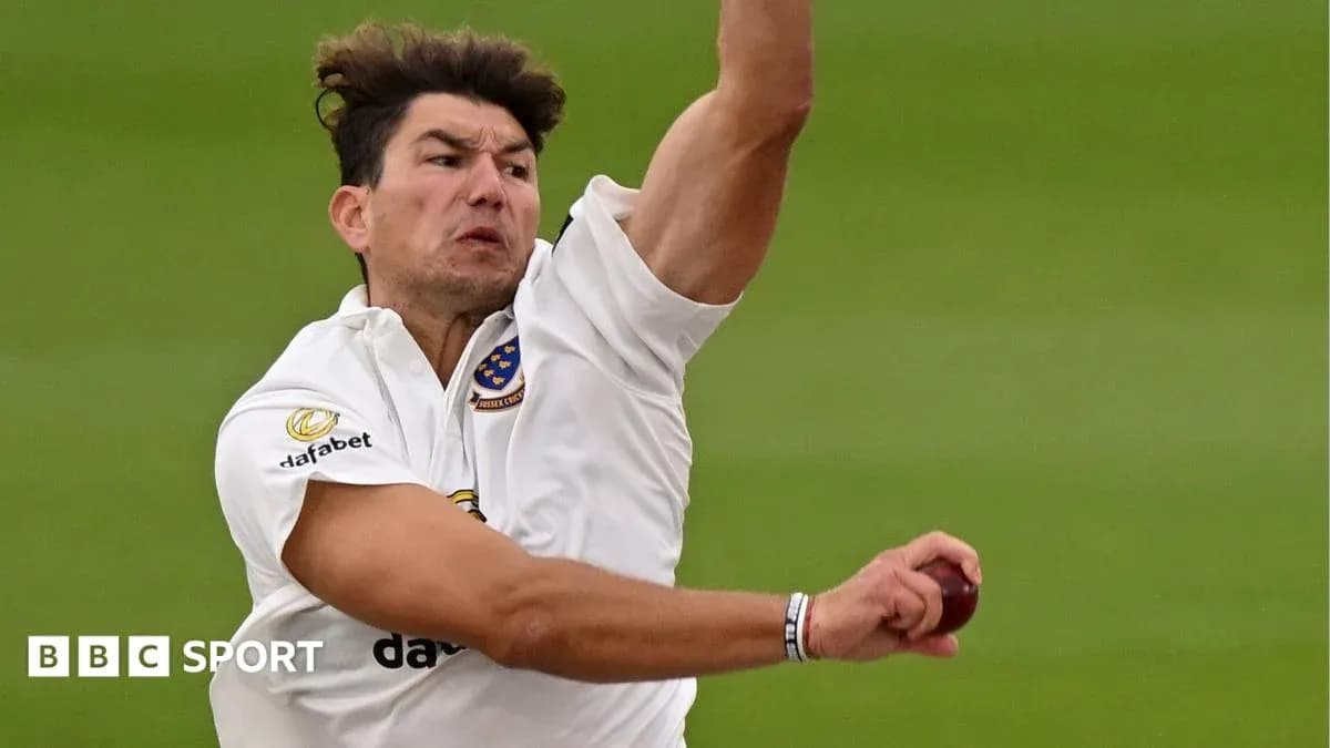 Bowler delivering ball during cricket match