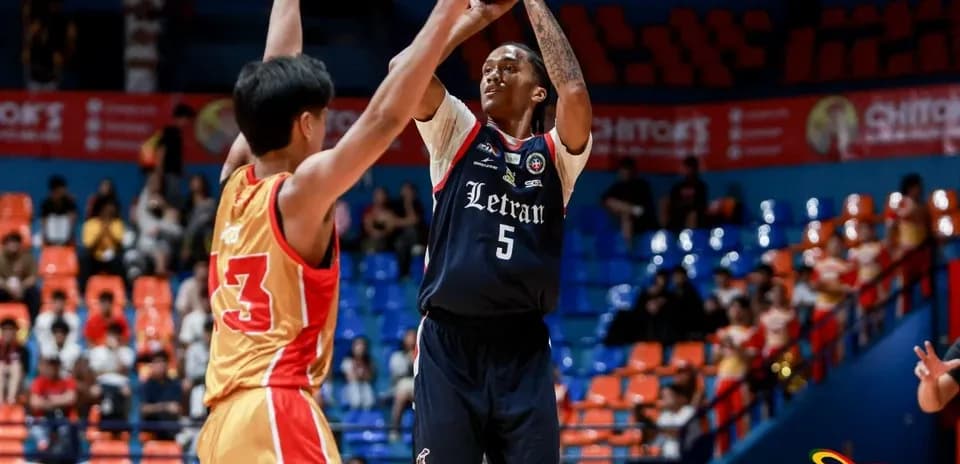 Player shooting basketball during a game