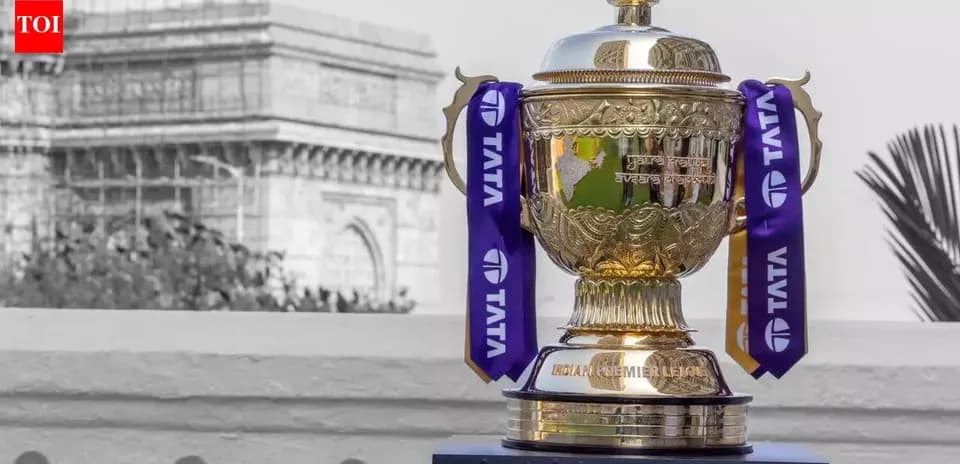 Indian Premier League trophy with Gateway of India background
