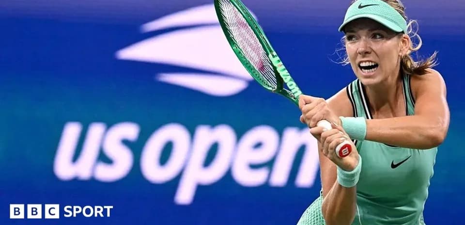 Player hitting a tennis ball at US Open