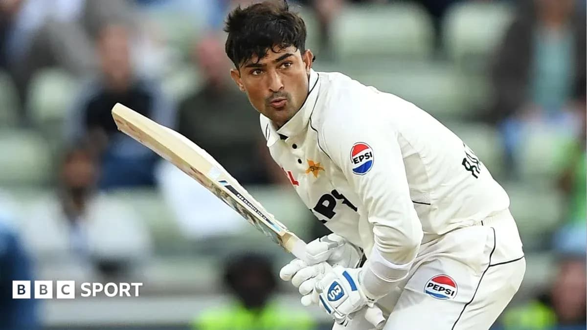 Batsman preparing to hit ball during cricket match