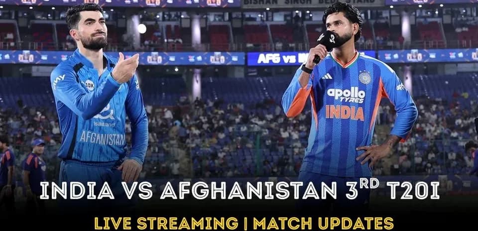 Players from India and Afghanistan during pre-match event