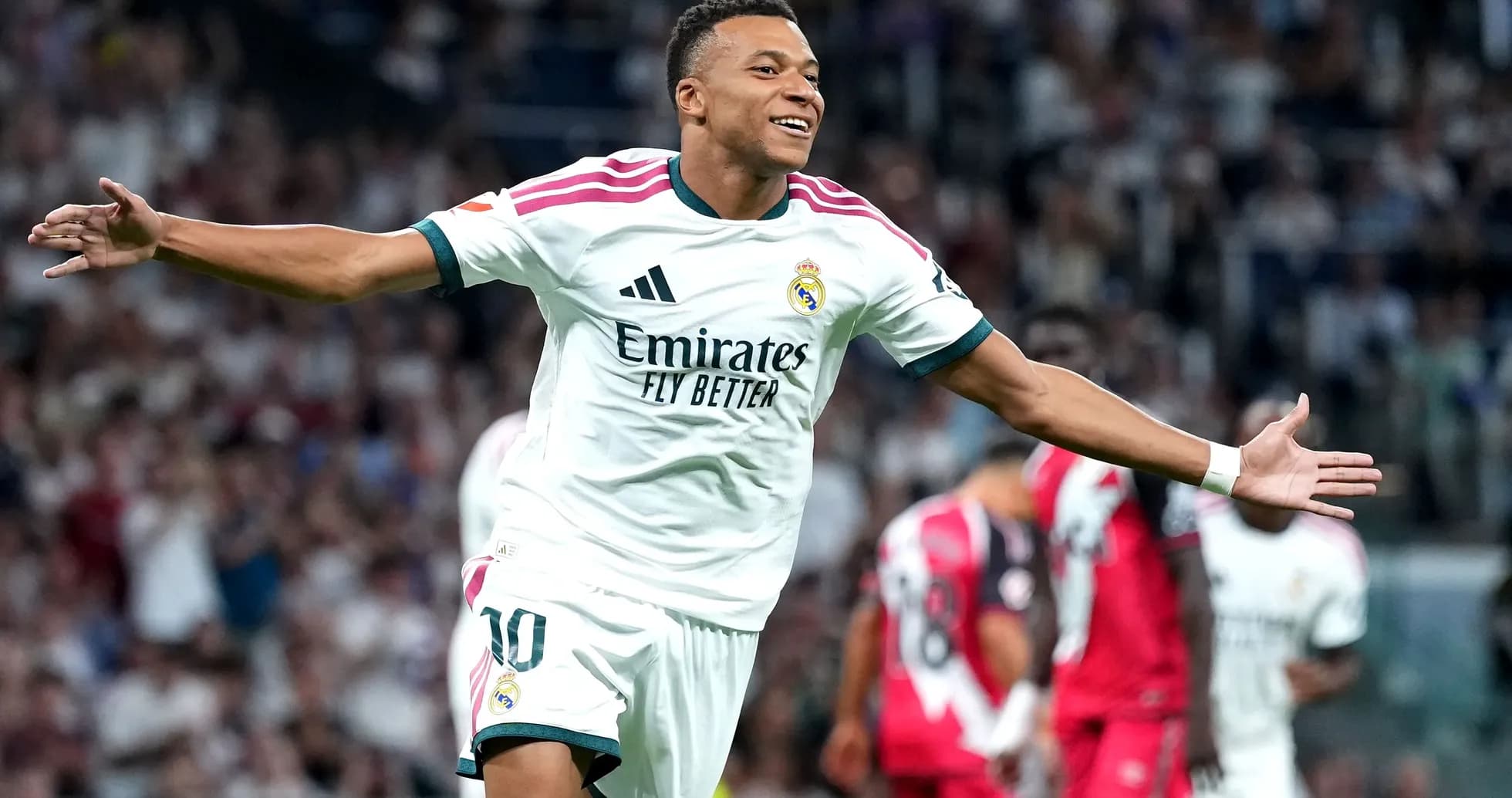Player celebrating after scoring a goal for Real Madrid