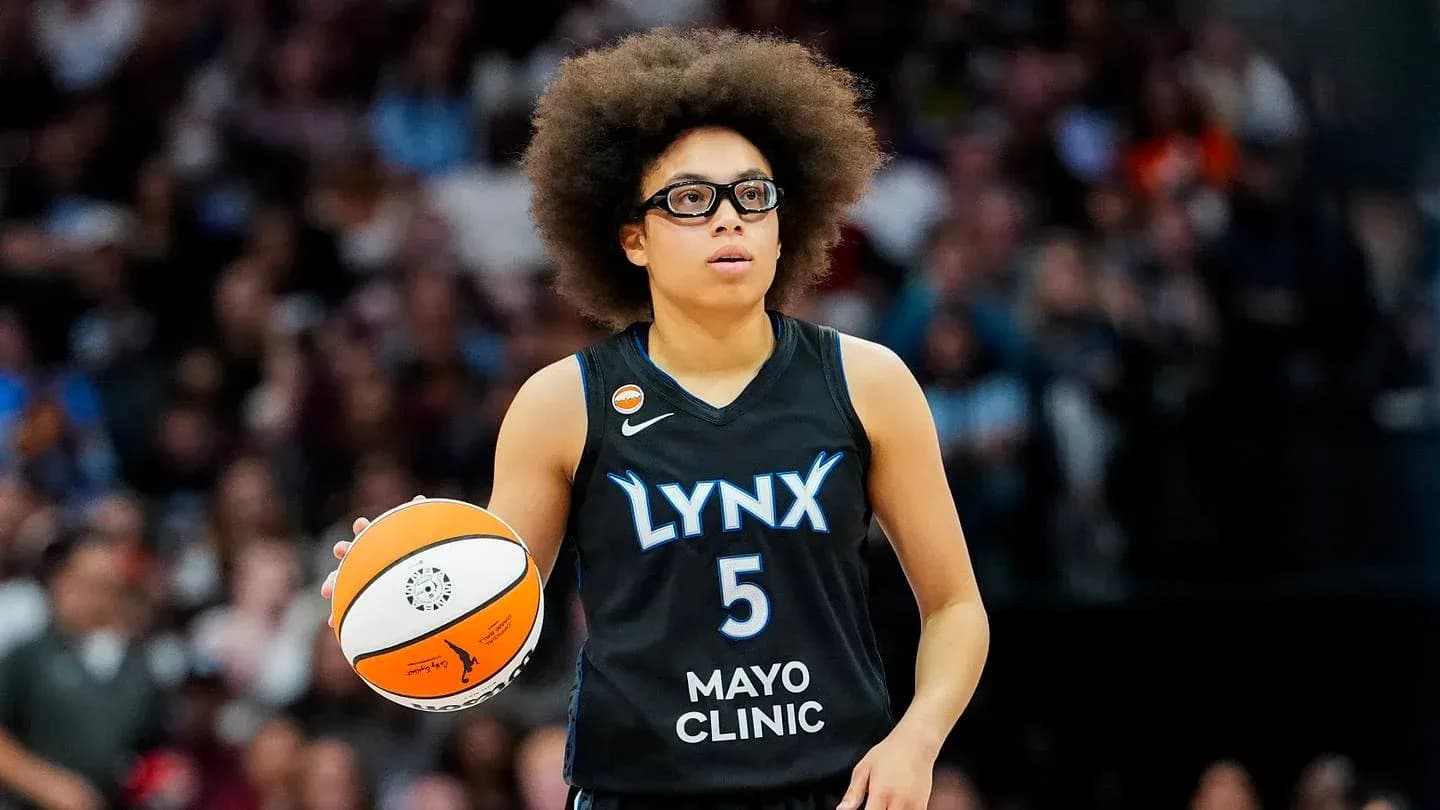 Player holding basketball during game for Lynx Player holding basketball during game for Lynx