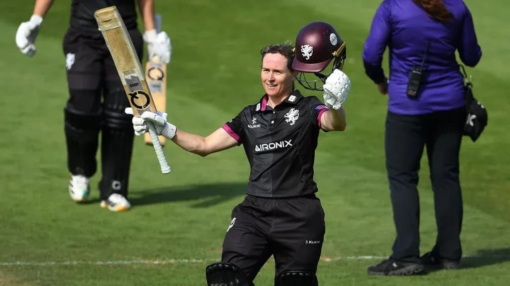 Batter celebrating after scoring a half-century Batter celebrating after scoring a half-century