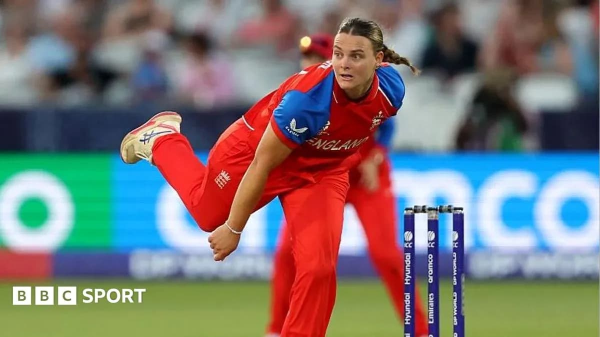 England player bowling during cricket match England player bowling during cricket match