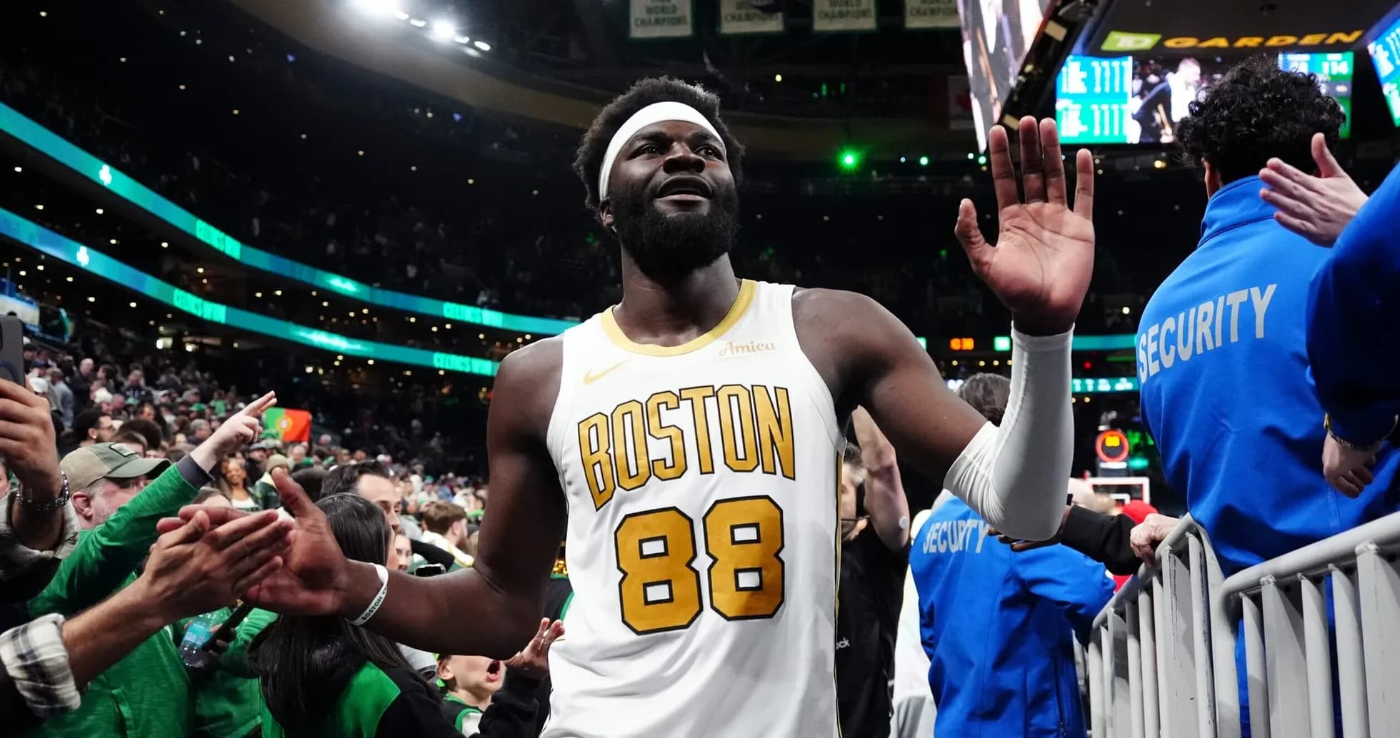 Player waving to fans after the game Player waving to fans after the game