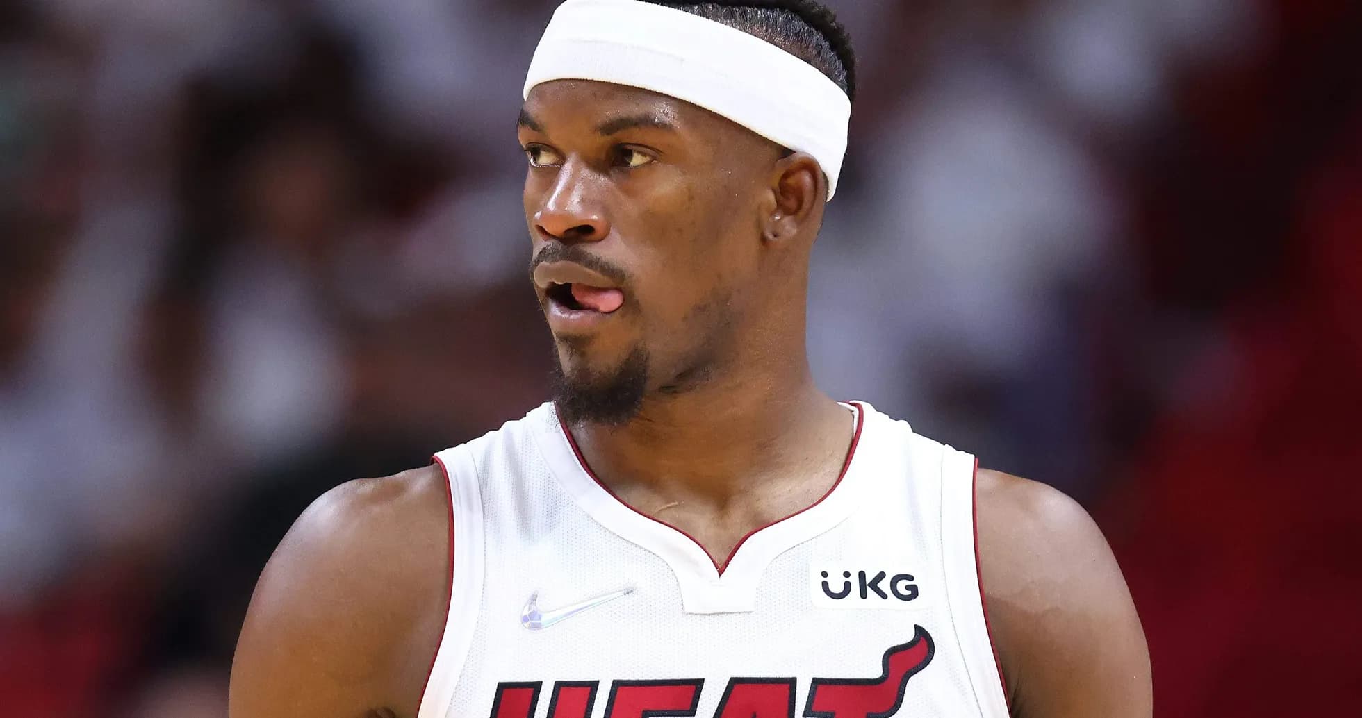 Player in Miami Heat jersey during game Player in Miami Heat jersey during game