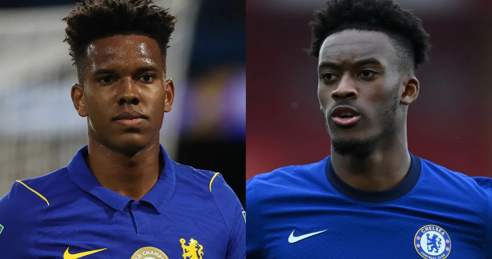 Two Chelsea players in blue kits facing camera Two Chelsea players in blue kits facing camera