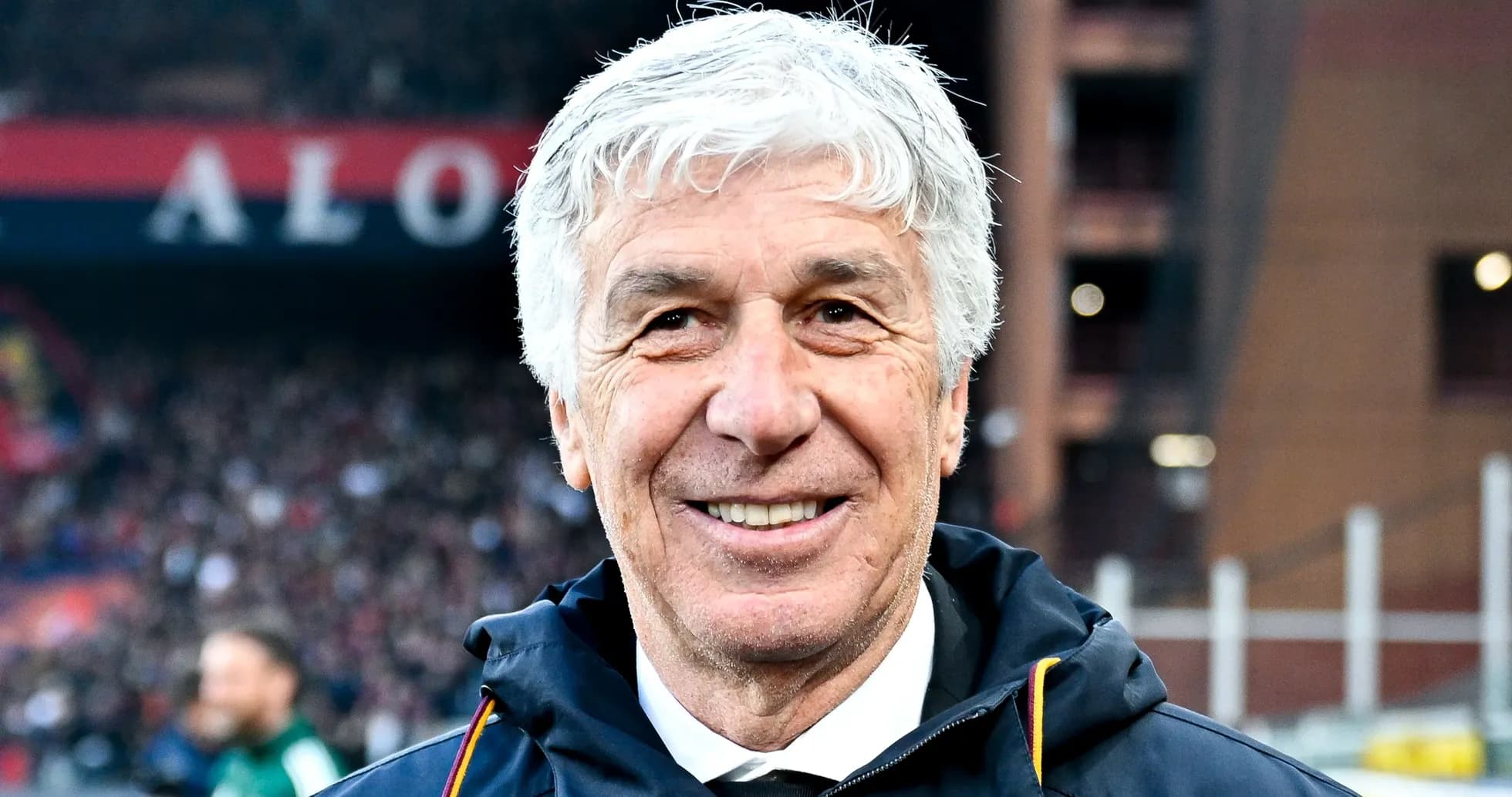 Coach smiling during match at the stadium Coach smiling during match at the stadium