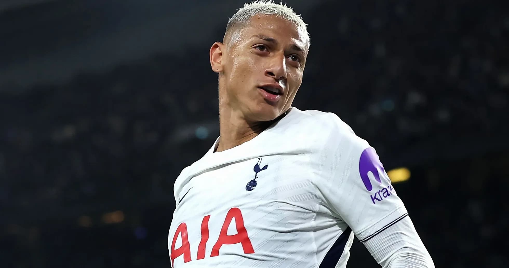 Player celebrating after scoring for Tottenham Hotspur Player celebrating after scoring for Tottenham Hotspur