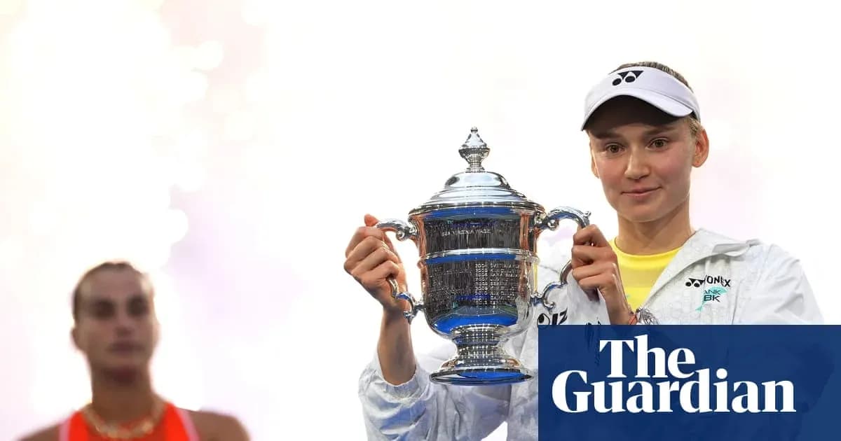 Player holding trophy with opponent in background Player holding trophy with opponent in background