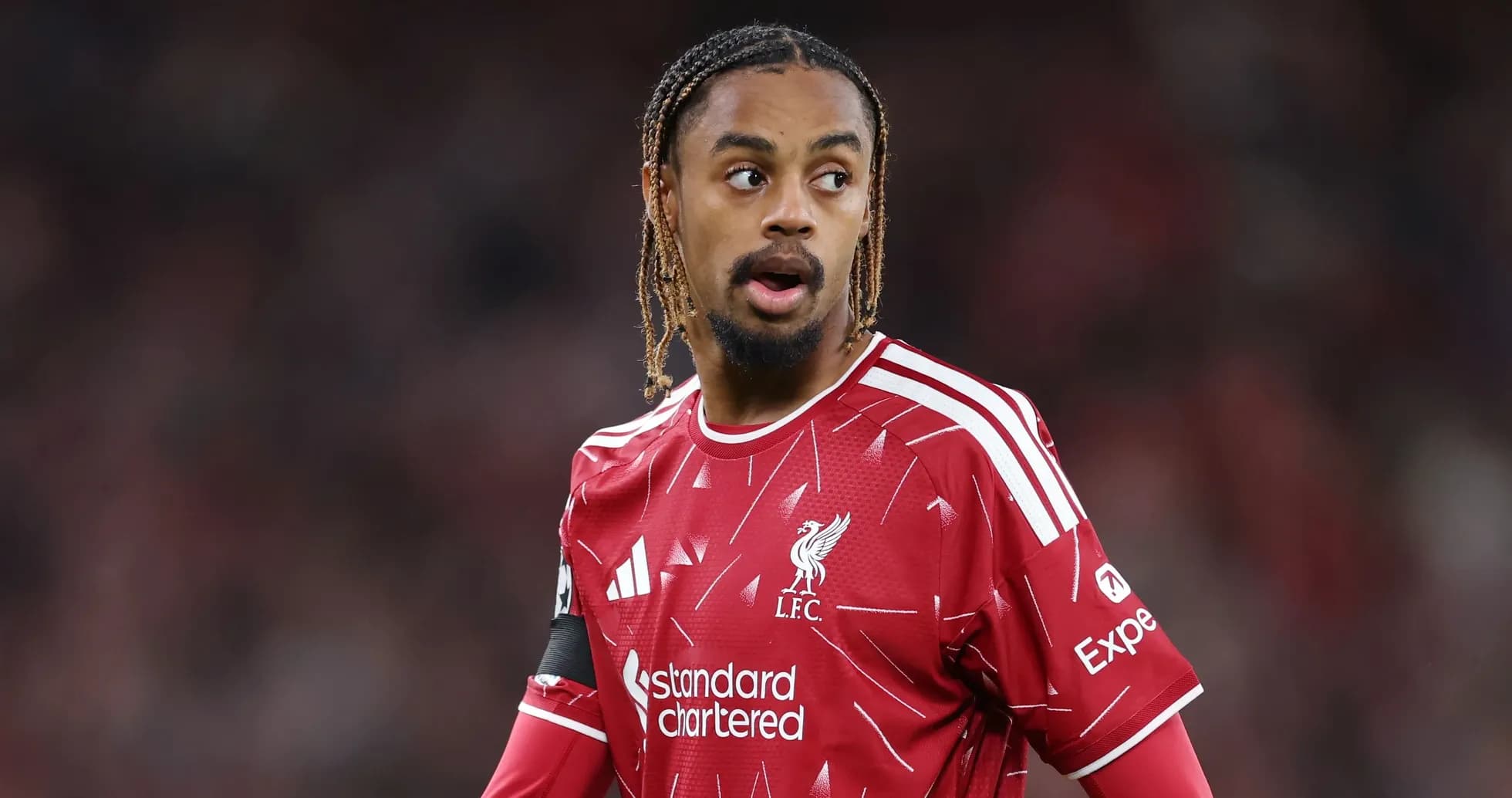 Player in Liverpool kit during match action Player in Liverpool kit during match action