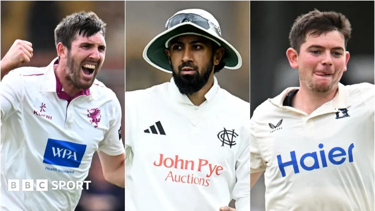 Three cricket players celebrating during matches Three cricket players celebrating during matches