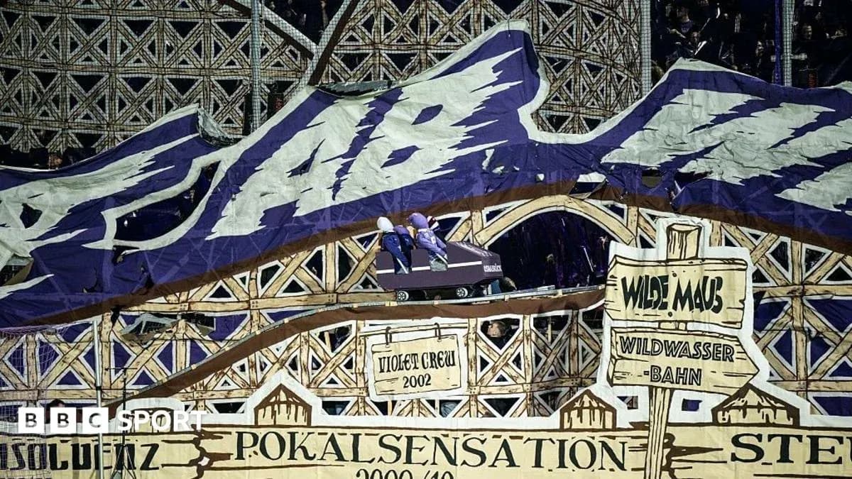 Large stadium display featuring roller coaster theme Large stadium display featuring roller coaster theme