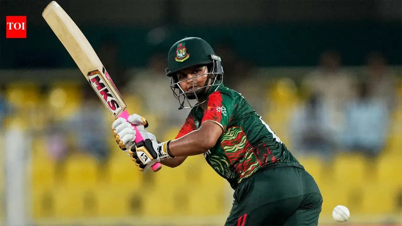 Batsman from Bangladesh playing a shot in match Batsman from Bangladesh playing a shot in match