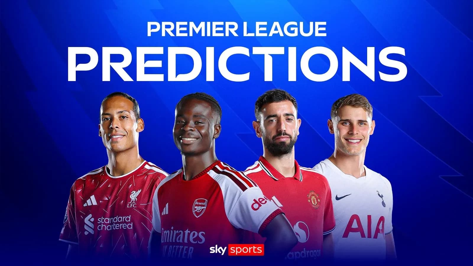 Four football players in team kits for predictions Four football players in team kits for predictions