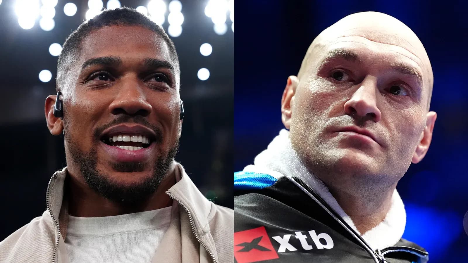 Anthony Joshua and Tyson Fury facing each other Anthony Joshua and Tyson Fury facing each other