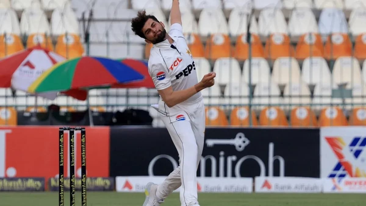 Bowler delivering a ball during cricket match Bowler delivering a ball during cricket match