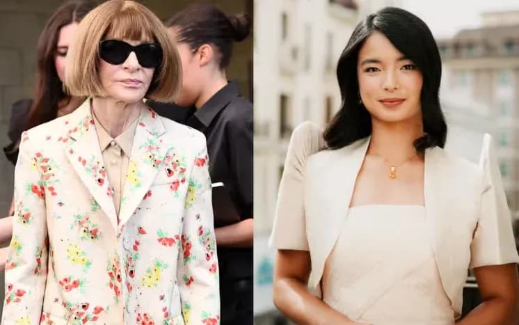 Two women in stylish outfits at event Two women in stylish outfits at event