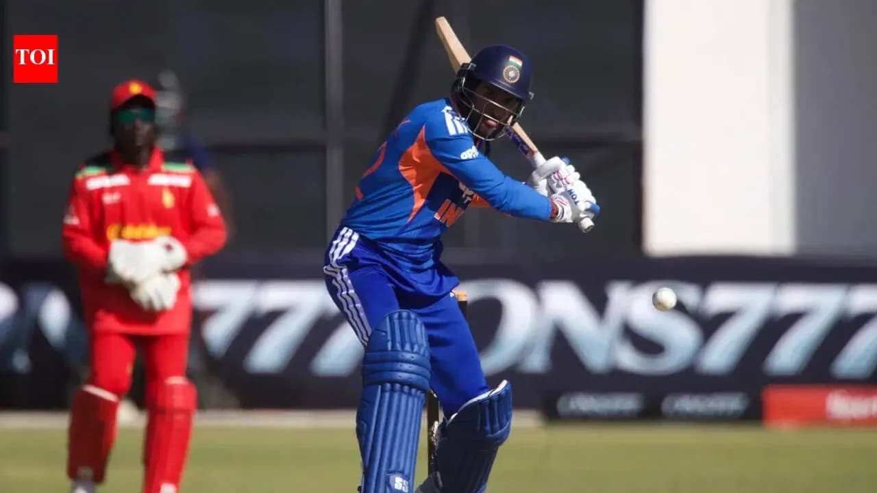 Batsman hitting a ball during cricket match Batsman hitting a ball during cricket match