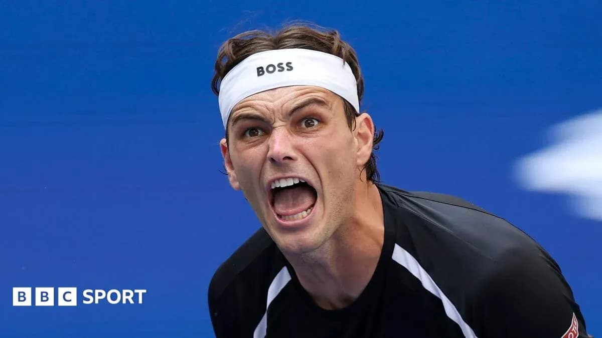 Tennis player shouting during a match Tennis player shouting during a match