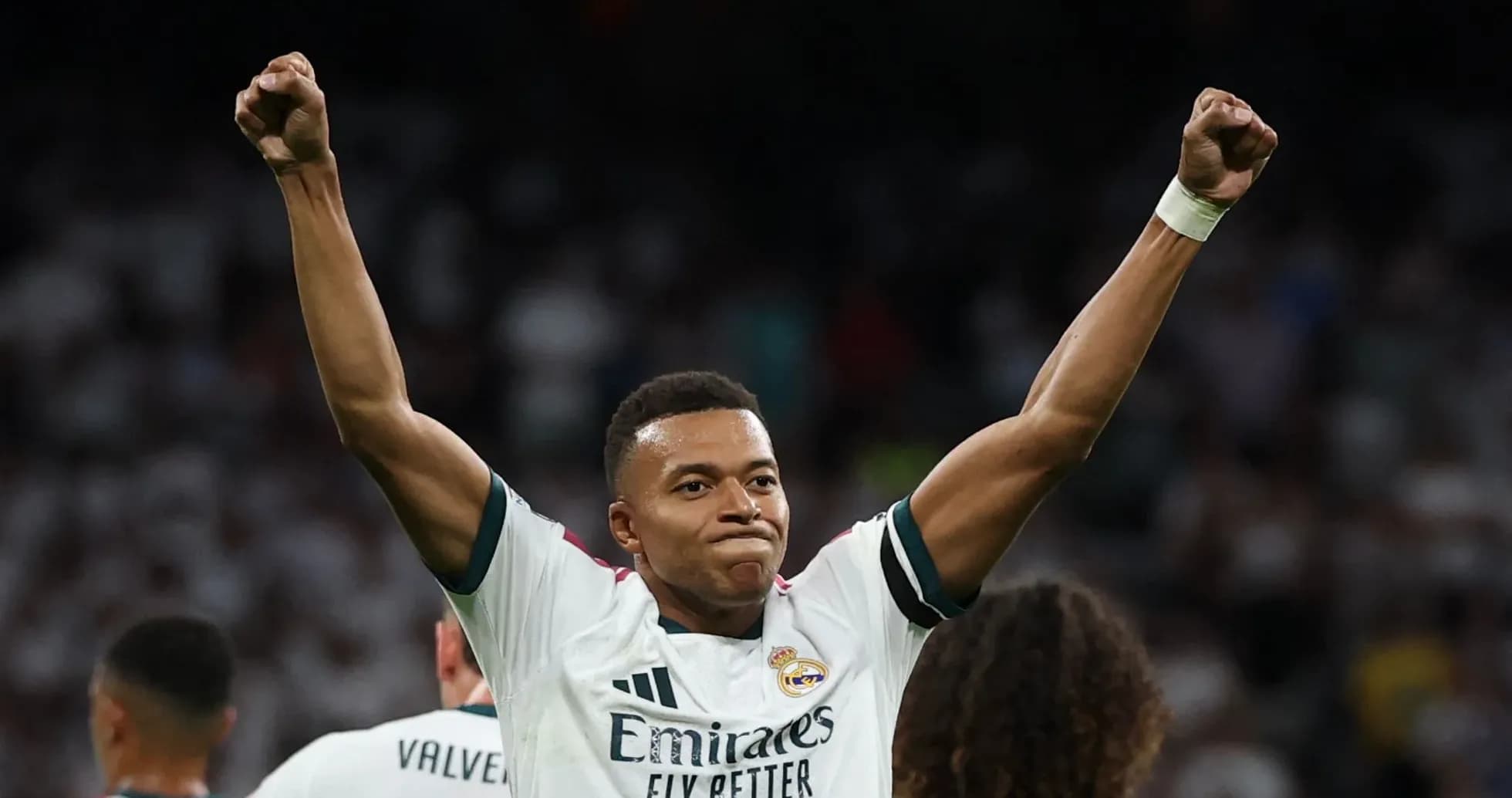 Player celebrating after scoring a goal for Real Madrid Player celebrating after scoring a goal for Real Madrid