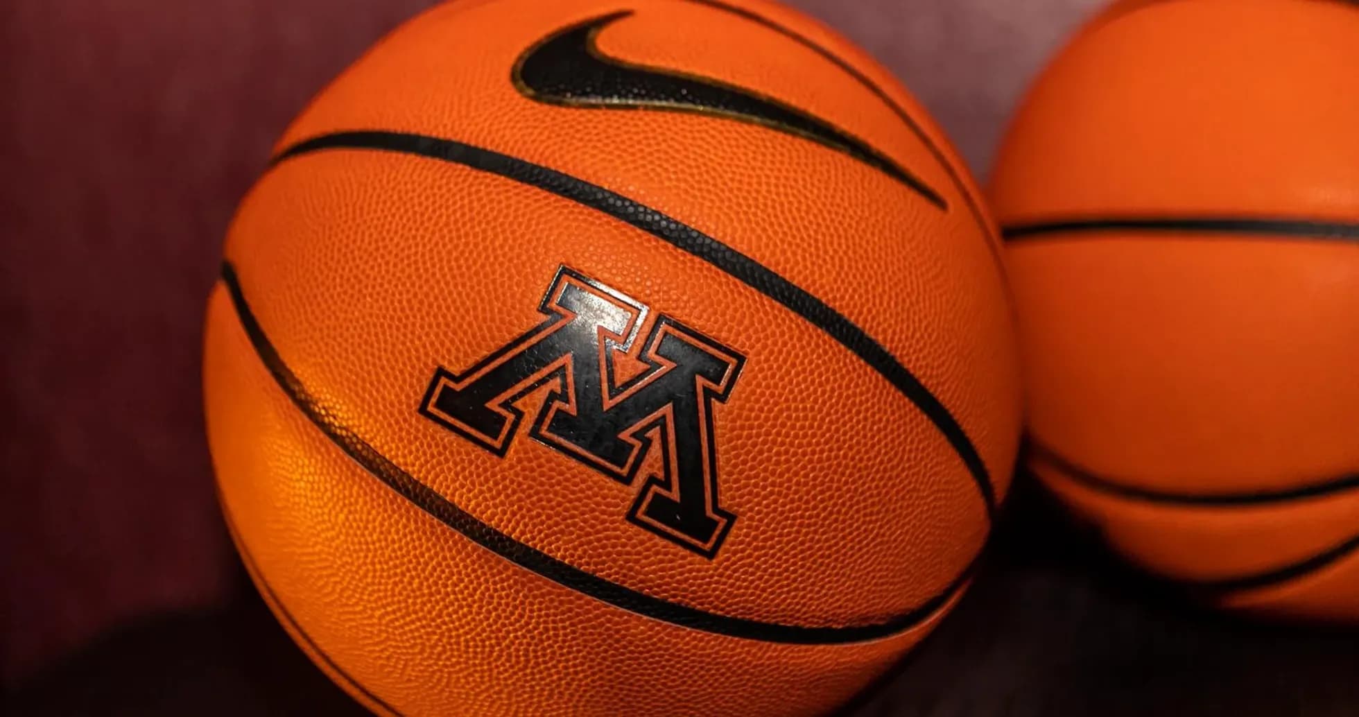 Close-up of basketballs with Minnesota logo Close-up of basketballs with Minnesota logo