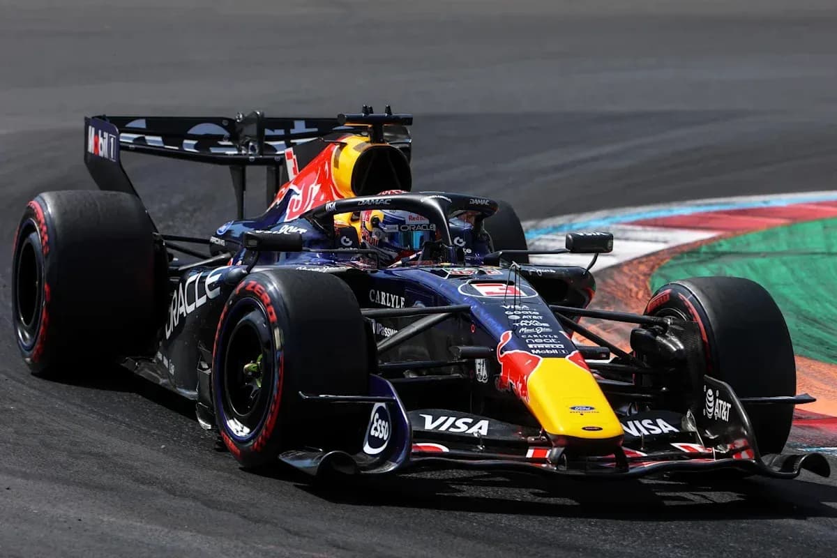 Red Bull Racing car navigating a track corner Red Bull Racing car navigating a track corner