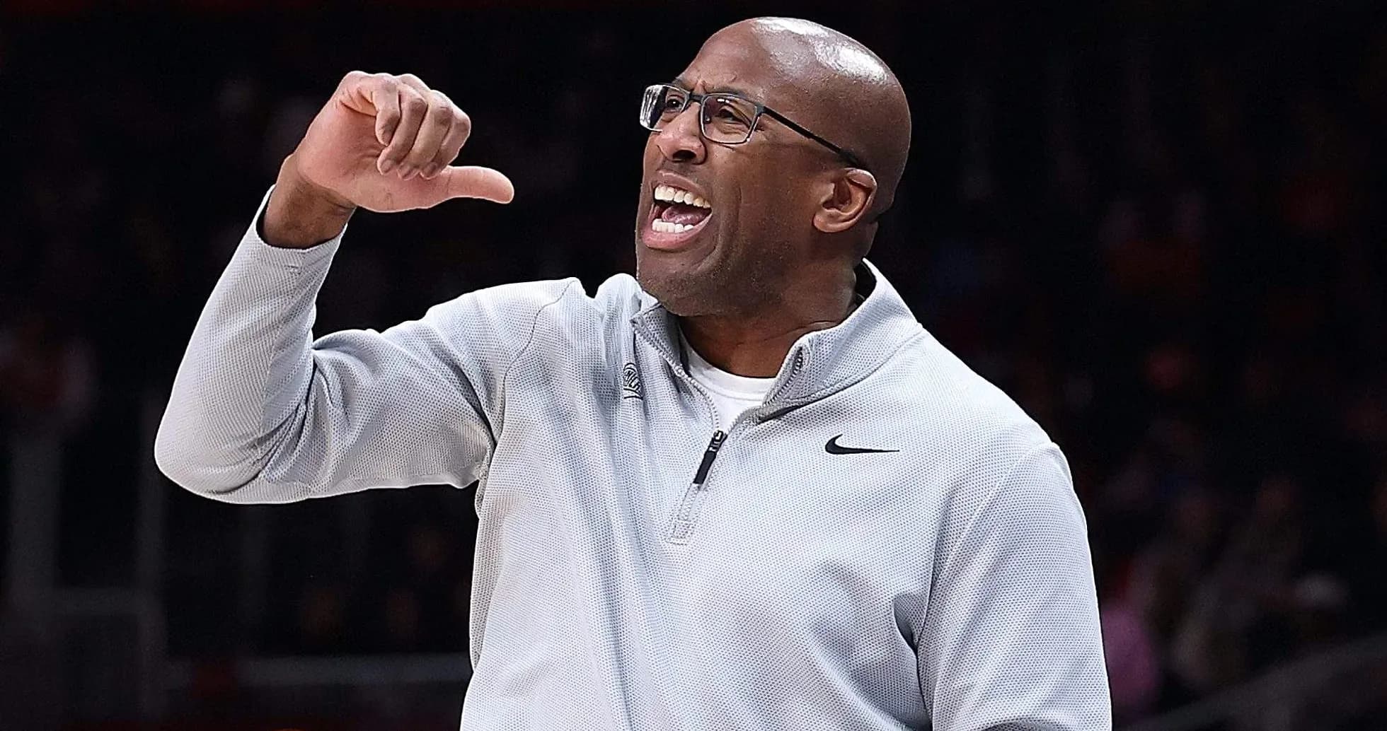 Coach shouting instructions during basketball game Coach shouting instructions during basketball game