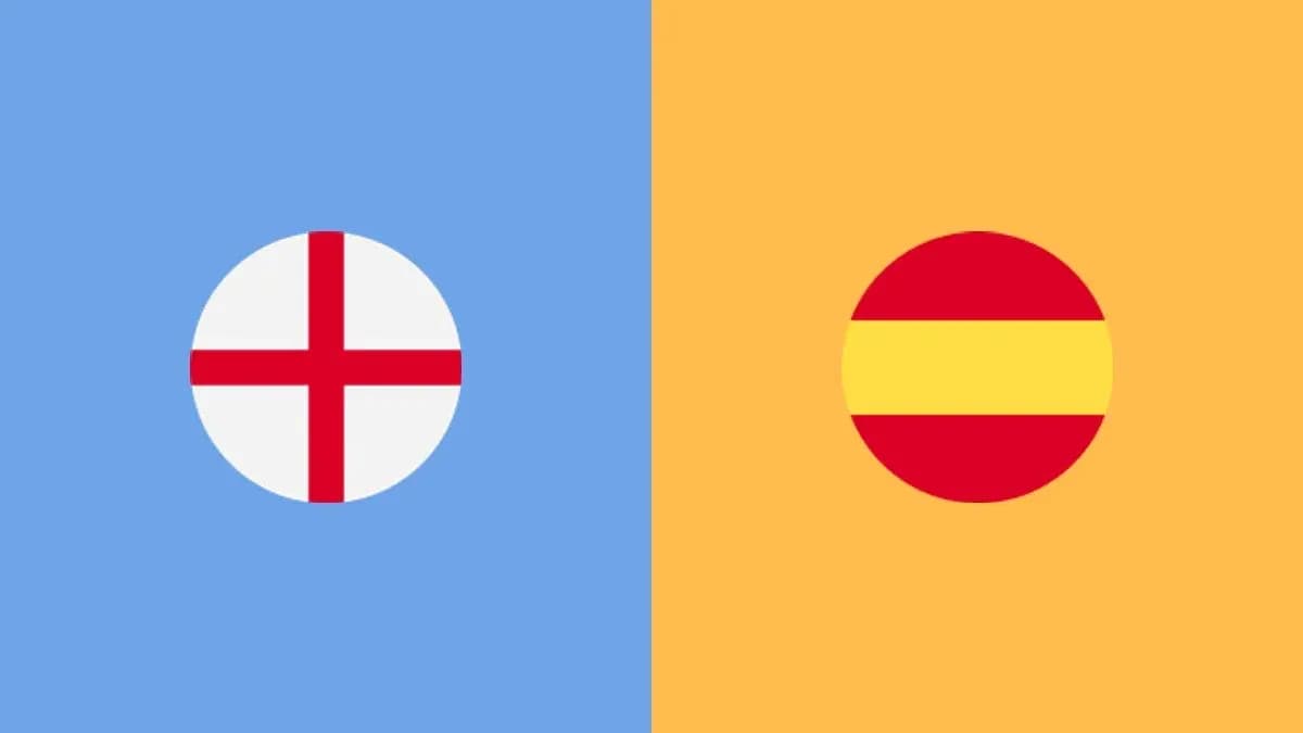 Flags of England and Spain on colored backgrounds Flags of England and Spain on colored backgrounds