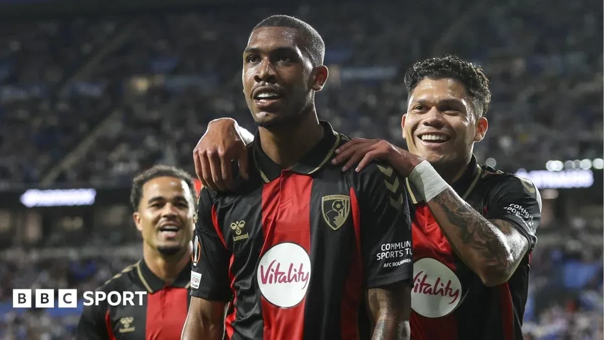 AFC Bournemouth players celebrating a goal together AFC Bournemouth players celebrating a goal together