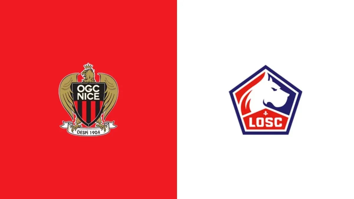 Logos of OGC Nice and LOSC Lille side by side Logos of OGC Nice and LOSC Lille side by side