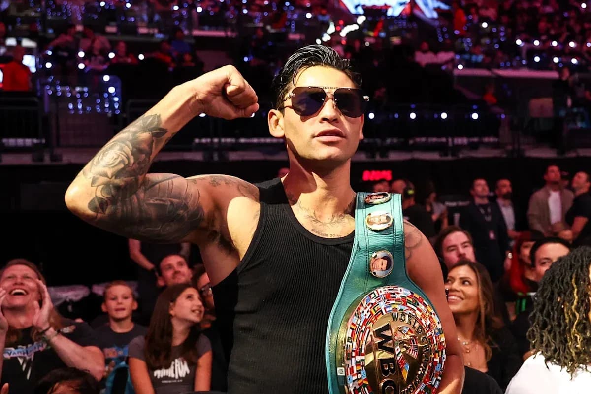 Boxer celebrating with WBC championship belt in crowd Boxer celebrating with WBC championship belt in crowd