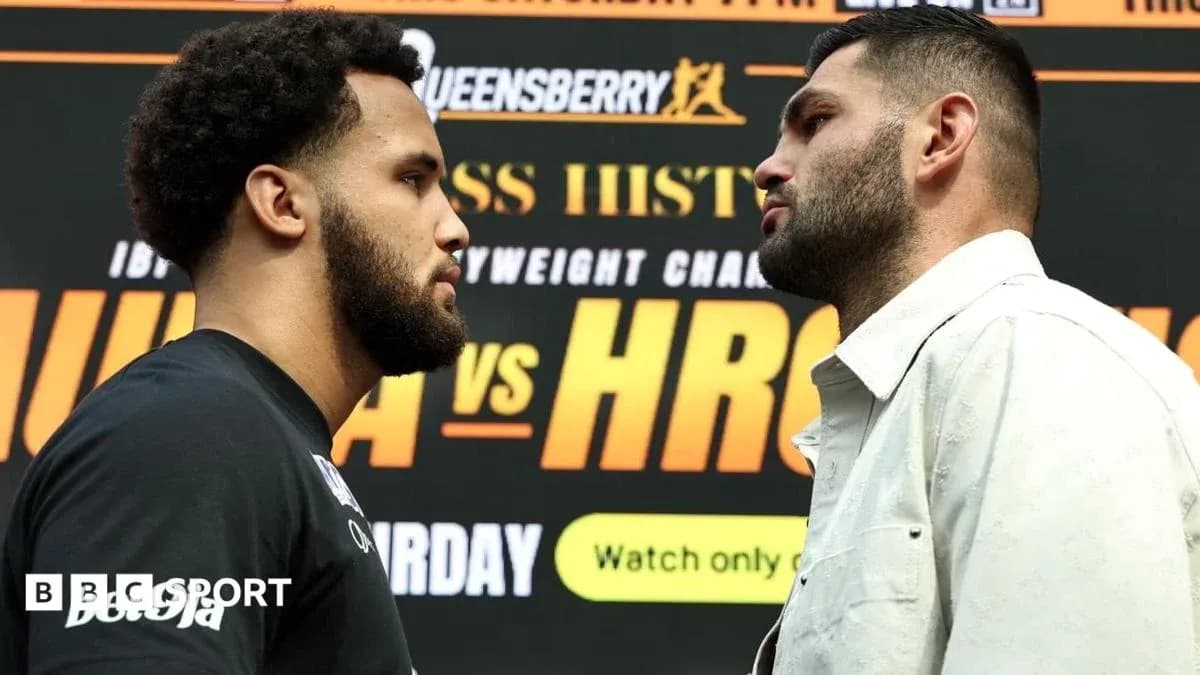 Two boxers face off at press conference event Two boxers face off at press conference event