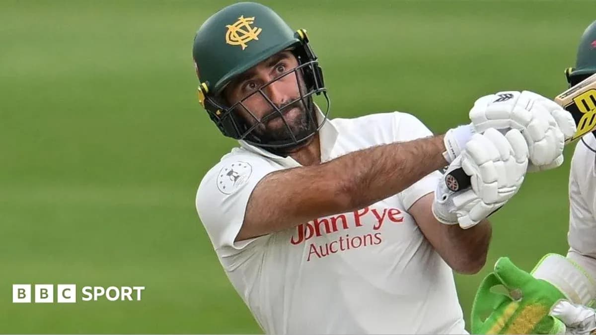 Batsman playing a shot during cricket match Batsman playing a shot during cricket match