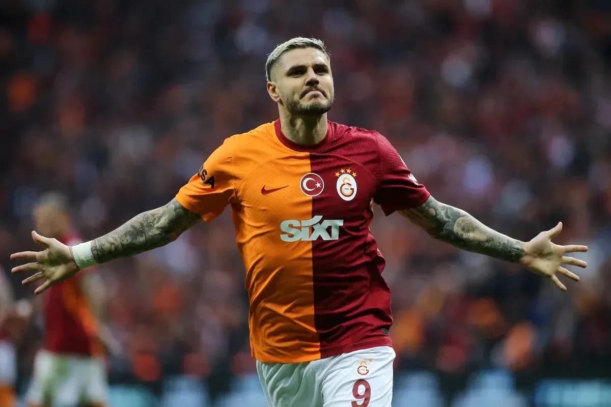 Player celebrating after scoring a goal for Galatasaray Player celebrating after scoring a goal for Galatasaray