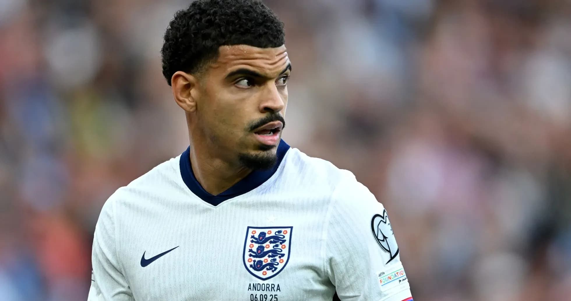 Football player in England kit during match Football player in England kit during match
